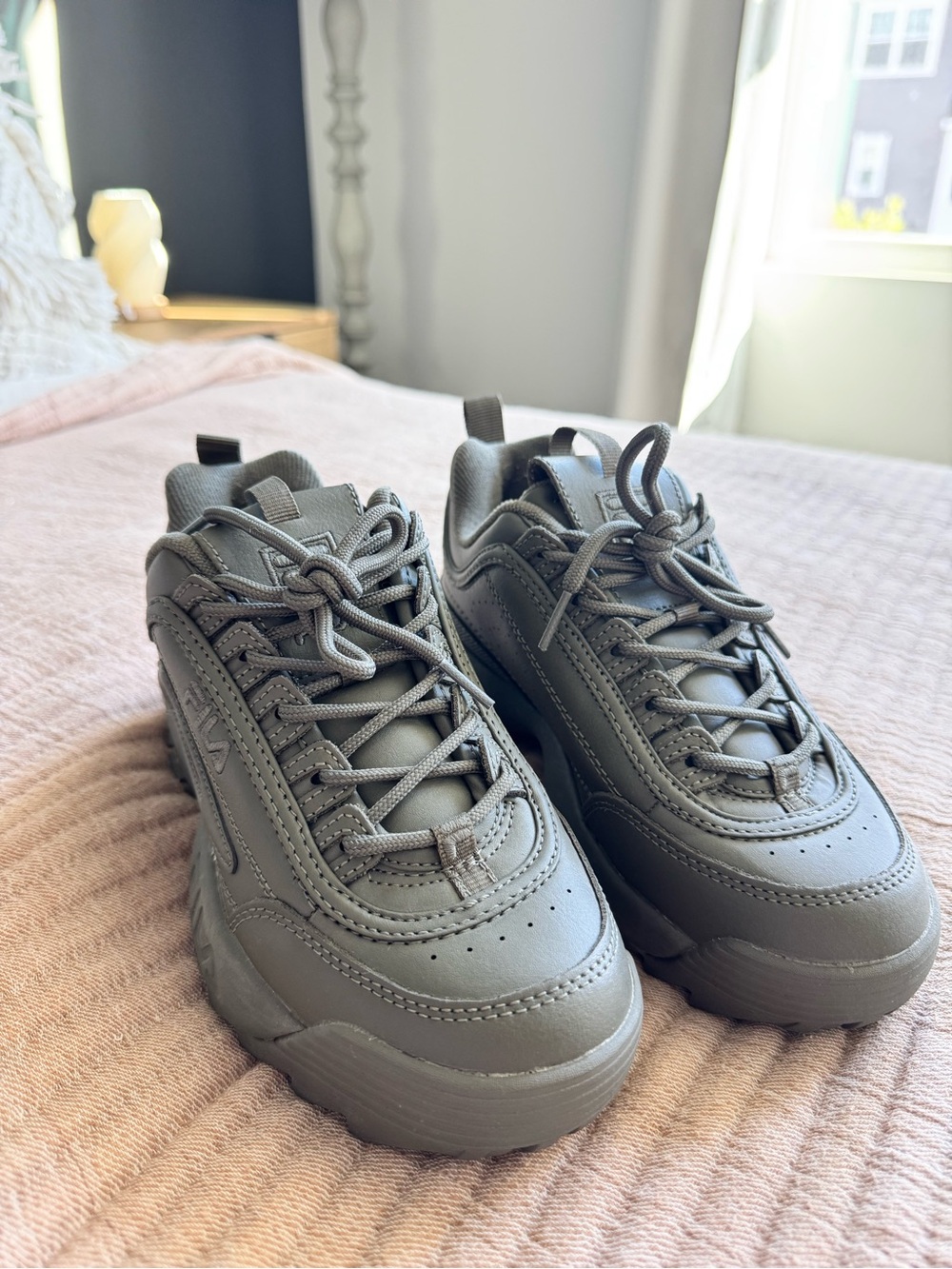 Fila All-Over Olive Chunky Sneakers